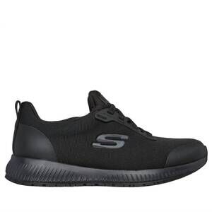 NEW SKECHERS women's work slip-resistant relaxed fit squad shoes in black